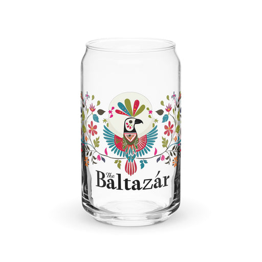 Baltazar Exclusive Name Art Piece Can - Shaped Glass Home Office Work Mexican Spanish Pride Gift Cup One - Of - A - Kind Calligraphy Glass | B7 - Mexicada