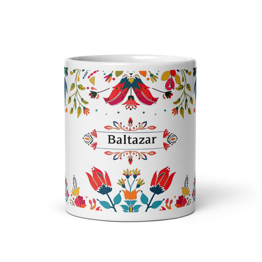 Baltazar Exclusive Name Art Piece Home Office Work Coffee Mug Mexican Spanish Pride Gift Cup One-Of-A-Kind Calligraphy White Glossy Mug | B1 Mexicada