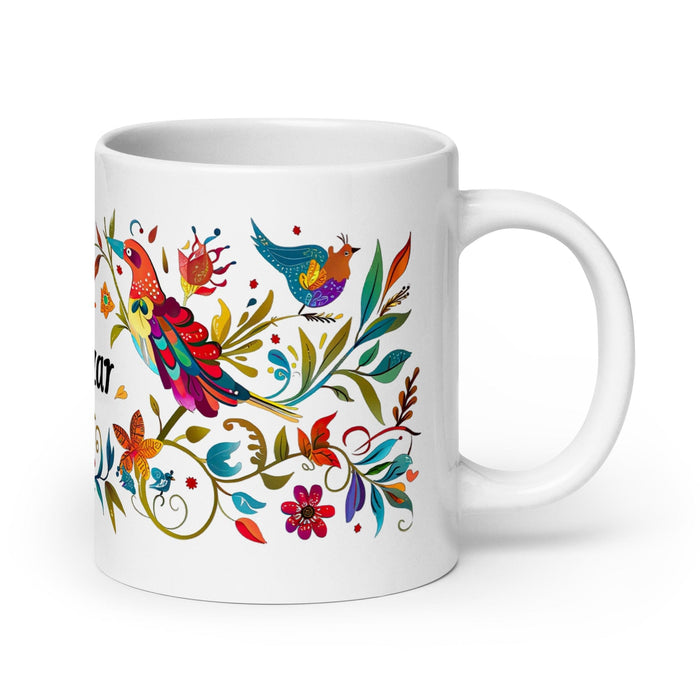 Baltazar Exclusive Name Art Piece Home Office Work Coffee Mug Mexican Spanish Pride Gift Cup One-Of-A-Kind Calligraphy White Glossy Mug | B14 Mexicada 20 oz