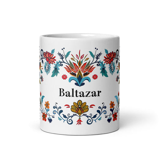 Baltazar Exclusive Name Art Piece Home Office Work Coffee Mug Mexican Spanish Pride Gift Cup One-Of-A-Kind Calligraphy White Glossy Mug | B17 Mexicada