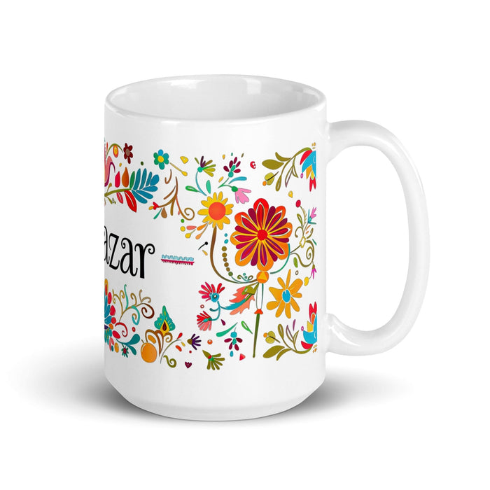 Baltazar Exclusive Name Art Piece Home Office Work Coffee Mug Mexican Spanish Pride Gift Cup One-Of-A-Kind Calligraphy White Glossy Mug | B20 Mexicada 15 oz