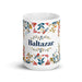 Baltazar Exclusive Name Art Piece Home Office Work Coffee Mug Mexican Spanish Pride Gift Cup One-Of-A-Kind Calligraphy White Glossy Mug | B26 Mexicada