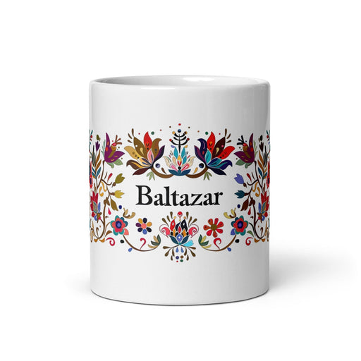 Baltazar Exclusive Name Art Piece Home Office Work Coffee Mug Mexican Spanish Pride Gift Cup One-Of-A-Kind Calligraphy White Glossy Mug | B28 Mexicada