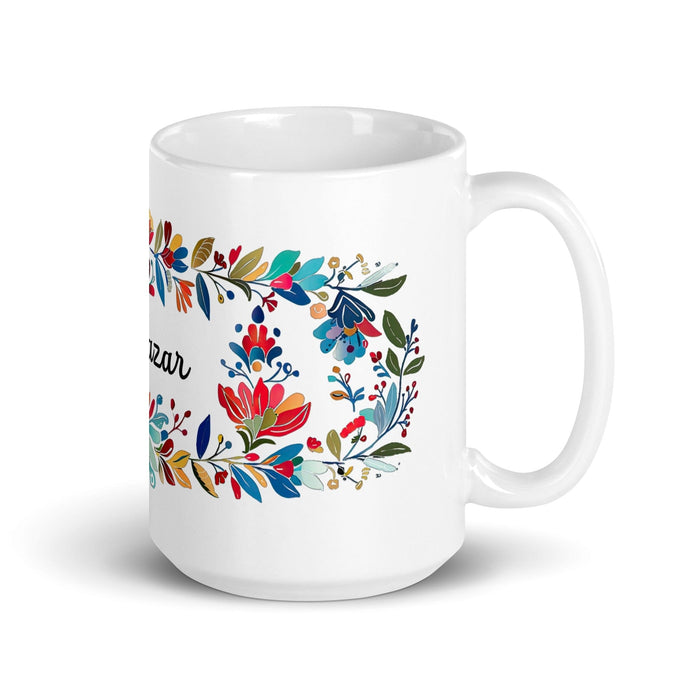 Baltazar Exclusive Name Art Piece Home Office Work Coffee Mug Mexican Spanish Pride Gift Cup One-Of-A-Kind Calligraphy White Glossy Mug | B3 Mexicada 15 oz