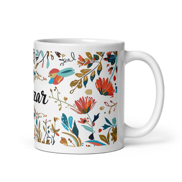 Baltazar Exclusive Name Art Piece Home Office Work Coffee Mug Mexican Spanish Pride Gift Cup One-Of-A-Kind Calligraphy White Glossy Mug | B4 Mexicada 11 oz