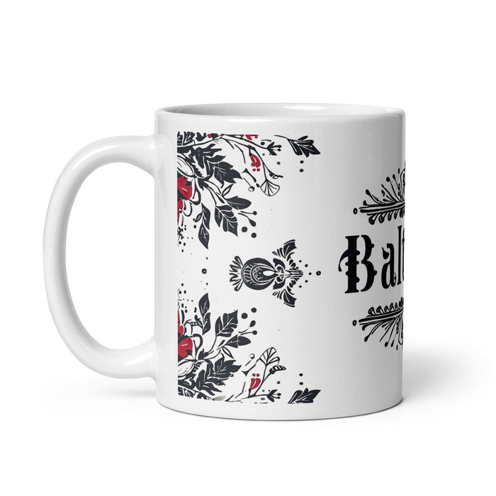 Baltazar Exclusive Name Art Piece Home Office Work Coffee Mug Mexican Spanish Pride Gift Cup One-Of-A-Kind Calligraphy White Glossy Mug | B5 Mexicada