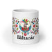 Baltazar Exclusive Name Art Piece Home Office Work Coffee Mug Mexican Spanish Pride Gift Cup One-Of-A-Kind Calligraphy White Glossy Mug | B7 Mexicada