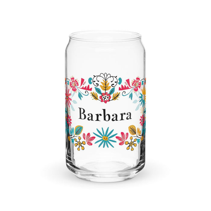 Bárbara Exclusive Name Art Piece Can - Shaped Glass Home Office Work Mexican Spanish Pride Gift Cup One - Of - A - Kind Calligraphy Glass | B1 - Mexicada