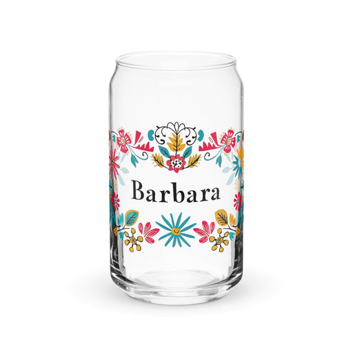 Bárbara Exclusive Name Art Piece Can-Shaped Glass Home Office Work Mexican Spanish Pride Gift Cup One-Of-A-Kind Calligraphy Glass | B1 Mexicada 16 oz