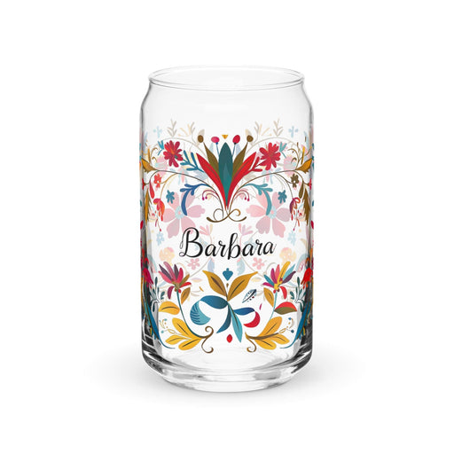 Bárbara Exclusive Name Art Piece Can-Shaped Glass Home Office Work Mexican Spanish Pride Gift Cup One-Of-A-Kind Calligraphy Glass | B14 Mexicada 16 oz