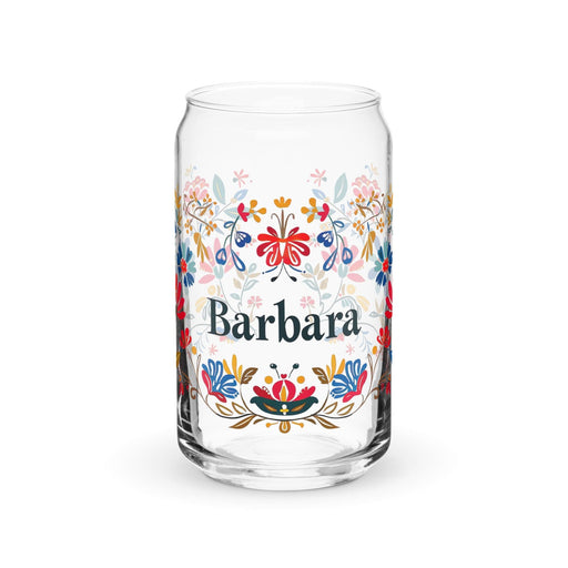 Bárbara Exclusive Name Art Piece Can-Shaped Glass Home Office Work Mexican Spanish Pride Gift Cup One-Of-A-Kind Calligraphy Glass | B19 Mexicada 16 oz