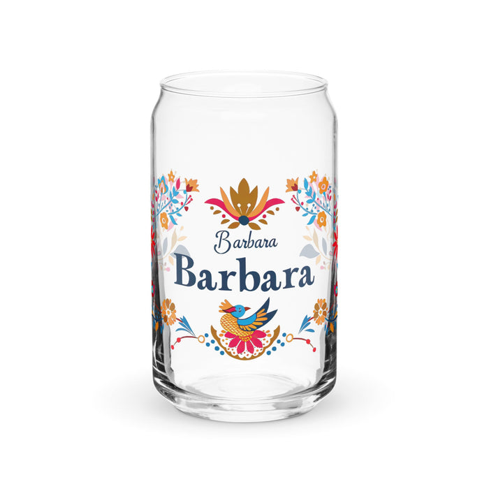 Bárbara Exclusive Name Art Piece Can - Shaped Glass Home Office Work Mexican Spanish Pride Gift Cup One - Of - A - Kind Calligraphy Glass | B3 - Mexicada