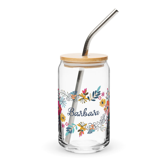 Bárbara Exclusive Name Art Piece Can - Shaped Glass Home Office Work Mexican Spanish Pride Gift Cup One - Of - A - Kind Calligraphy Glass | B5 - Mexicada