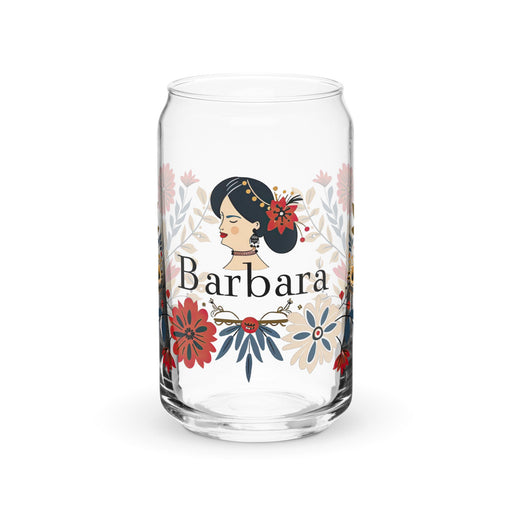 Bárbara Exclusive Name Art Piece Can - Shaped Glass Home Office Work Mexican Spanish Pride Gift Cup One - Of - A - Kind Calligraphy Glass | B6 - Mexicada