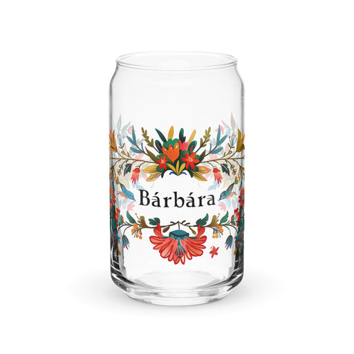 Bárbara Exclusive Name Art Piece Can-Shaped Glass Home Office Work Mexican Spanish Pride Gift Cup One-Of-A-Kind Calligraphy Glass | B7 Mexicada 16 oz (No Lid No Straw)