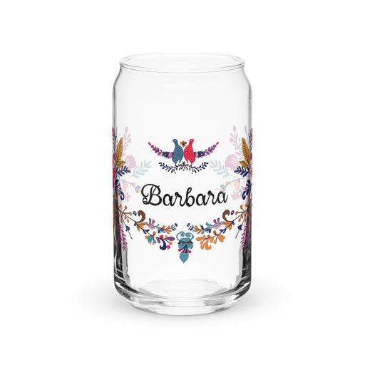 Bárbara Exclusive Name Art Piece Can-Shaped Glass Home Office Work Mexican Spanish Pride Gift Cup One-Of-A-Kind Calligraphy Glass | B8 Mexicada 16 oz