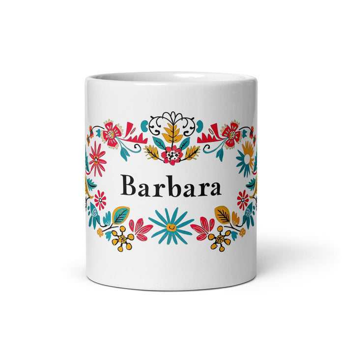 Bárbara Exclusive Name Art Piece Home Office Work Coffee Mug Mexican Spanish Pride Gift Cup One-Of-A-Kind Calligraphy White Glossy Mug | B1 Mexicada