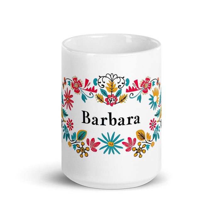 Bárbara Exclusive Name Art Piece Home Office Work Coffee Mug Mexican Spanish Pride Gift Cup One-Of-A-Kind Calligraphy White Glossy Mug | B1 Mexicada