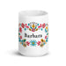 Bárbara Exclusive Name Art Piece Home Office Work Coffee Mug Mexican Spanish Pride Gift Cup One-Of-A-Kind Calligraphy White Glossy Mug | B1 Mexicada