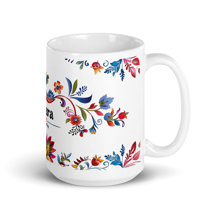 Bárbara Exclusive Name Art Piece Home Office Work Coffee Mug Mexican Spanish Pride Gift Cup One-Of-A-Kind Calligraphy White Glossy Mug | B12 Mexicada 15 oz