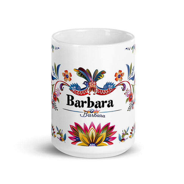 Bárbara Exclusive Name Art Piece Home Office Work Coffee Mug Mexican Spanish Pride Gift Cup One-Of-A-Kind Calligraphy White Glossy Mug | B12 Mexicada