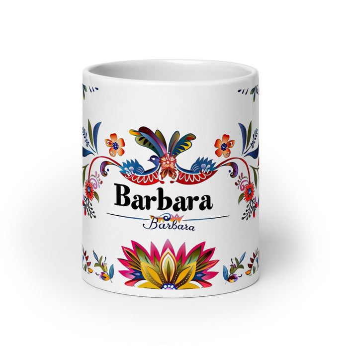 Bárbara Exclusive Name Art Piece Home Office Work Coffee Mug Mexican Spanish Pride Gift Cup One-Of-A-Kind Calligraphy White Glossy Mug | B12 Mexicada