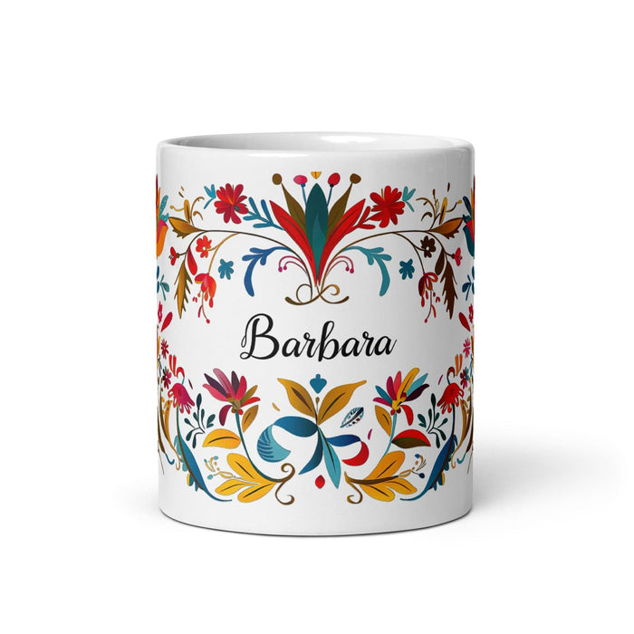 Bárbara Exclusive Name Art Piece Home Office Work Coffee Mug Mexican Spanish Pride Gift Cup One-Of-A-Kind Calligraphy White Glossy Mug | B14 Mexicada