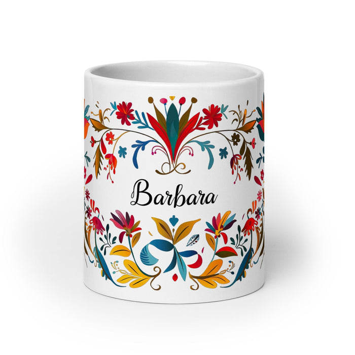 Bárbara Exclusive Name Art Piece Home Office Work Coffee Mug Mexican Spanish Pride Gift Cup One-Of-A-Kind Calligraphy White Glossy Mug | B14 Mexicada