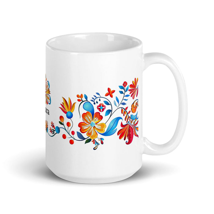 Bárbara Exclusive Name Art Piece Home Office Work Coffee Mug Mexican Spanish Pride Gift Cup One-Of-A-Kind Calligraphy White Glossy Mug | B15 Mexicada 15 oz