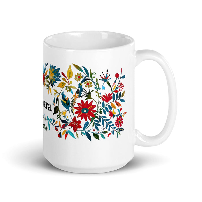 Bárbara Exclusive Name Art Piece Home Office Work Coffee Mug Mexican Spanish Pride Gift Cup One-Of-A-Kind Calligraphy White Glossy Mug | B17 Mexicada 15 oz