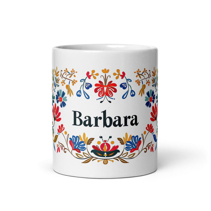 Bárbara Exclusive Name Art Piece Home Office Work Coffee Mug Mexican Spanish Pride Gift Cup One-Of-A-Kind Calligraphy White Glossy Mug | B19 Mexicada