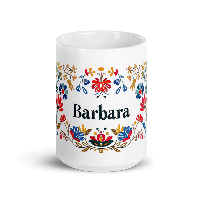 Bárbara Exclusive Name Art Piece Home Office Work Coffee Mug Mexican Spanish Pride Gift Cup One-Of-A-Kind Calligraphy White Glossy Mug | B19 Mexicada