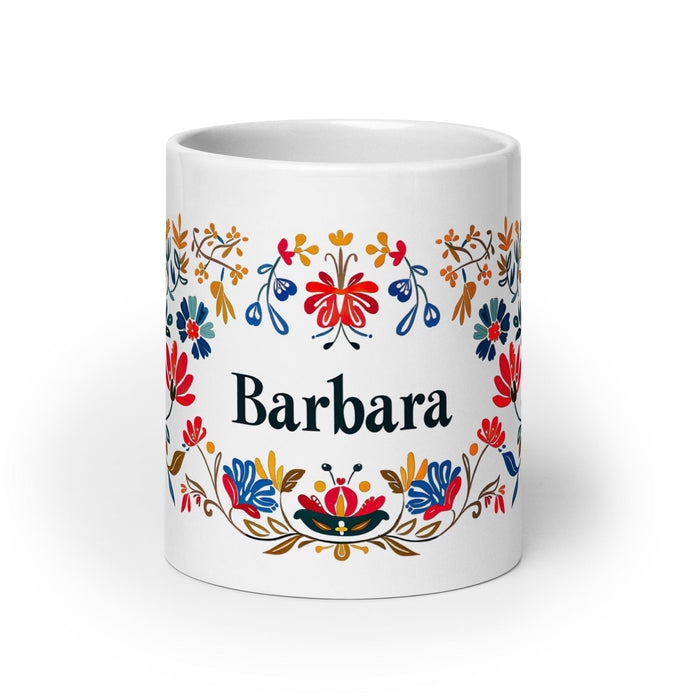 Bárbara Exclusive Name Art Piece Home Office Work Coffee Mug Mexican Spanish Pride Gift Cup One-Of-A-Kind Calligraphy White Glossy Mug | B19 Mexicada