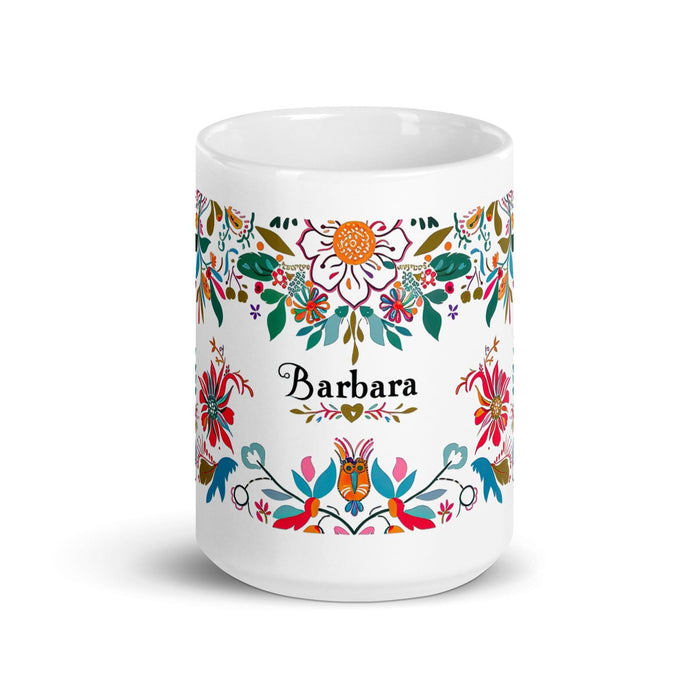 Bárbara Exclusive Name Art Piece Home Office Work Coffee Mug Mexican Spanish Pride Gift Cup One-Of-A-Kind Calligraphy White Glossy Mug | B2 Mexicada