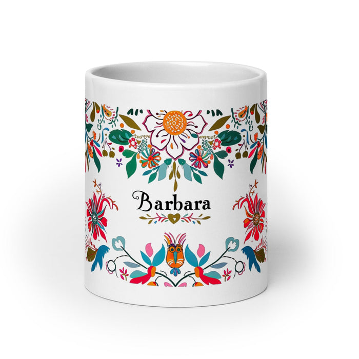 Bárbara Exclusive Name Art Piece Home Office Work Coffee Mug Mexican Spanish Pride Gift Cup One-Of-A-Kind Calligraphy White Glossy Mug | B2 Mexicada