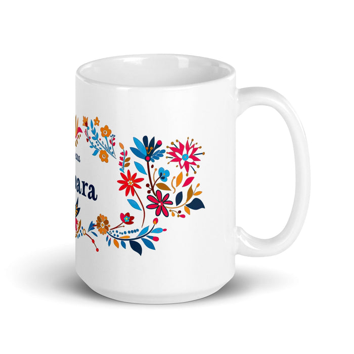 Bárbara Exclusive Name Art Piece Home Office Work Coffee Mug Mexican Spanish Pride Gift Cup One-Of-A-Kind Calligraphy White Glossy Mug | B3 Mexicada 15 oz