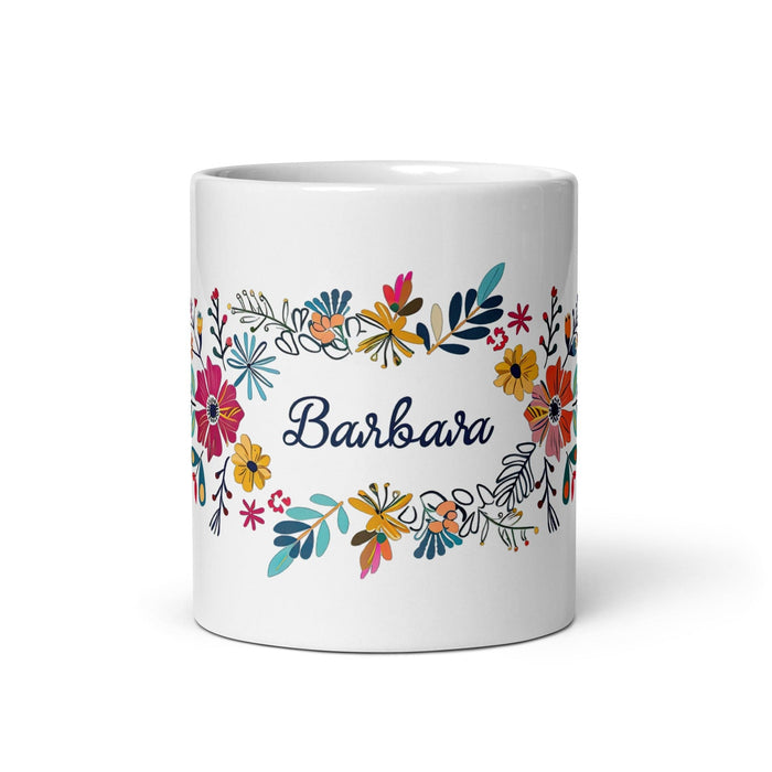 Bárbara Exclusive Name Art Piece Home Office Work Coffee Mug Mexican Spanish Pride Gift Cup One-Of-A-Kind Calligraphy White Glossy Mug | B5 Mexicada