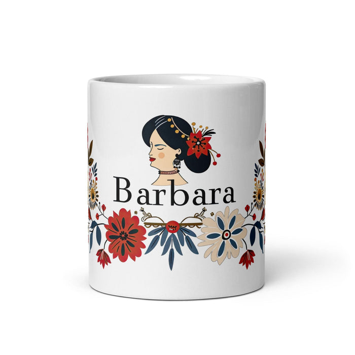 Bárbara Exclusive Name Art Piece Home Office Work Coffee Mug Mexican Spanish Pride Gift Cup One-Of-A-Kind Calligraphy White Glossy Mug | B6 Mexicada