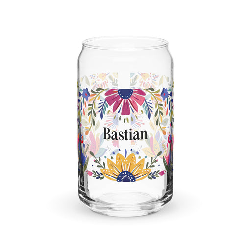 Bastian Exclusive Name Art Piece Can - Shaped Glass Home Office Work Mexican Spanish Pride Gift Cup One - Of - A - Kind Calligraphy Glass | B1 - Mexicada