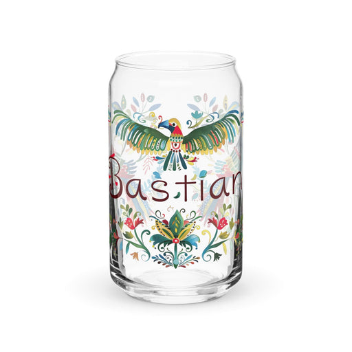 Bastian Exclusive Name Art Piece Can-Shaped Glass Home Office Work Mexican Spanish Pride Gift Cup One-Of-A-Kind Calligraphy Glass | B10 Mexicada 16 oz