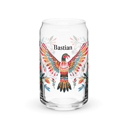 Bastian Exclusive Name Art Piece Can - Shaped Glass Home Office Work Mexican Spanish Pride Gift Cup One - Of - A - Kind Calligraphy Glass | B11 - Mexicada