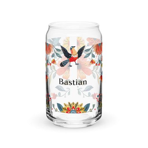 Bastian Exclusive Name Art Piece Can - Shaped Glass Home Office Work Mexican Spanish Pride Gift Cup One - Of - A - Kind Calligraphy Glass | B16 - Mexicada