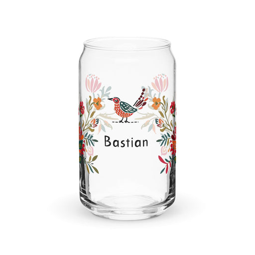 Bastian Exclusive Name Art Piece Can-Shaped Glass Home Office Work Mexican Spanish Pride Gift Cup One-Of-A-Kind Calligraphy Glass | B18 Mexicada 16 oz