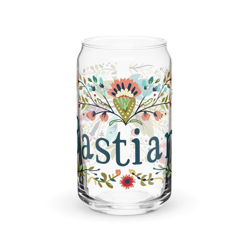 Bastian Exclusive Name Art Piece Can - Shaped Glass Home Office Work Mexican Spanish Pride Gift Cup One - Of - A - Kind Calligraphy Glass | B20 - Mexicada