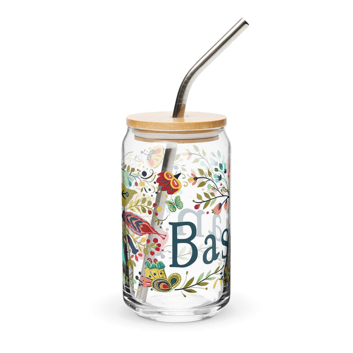 Bastian Exclusive Name Art Piece Can-Shaped Glass Home Office Work Mexican Spanish Pride Gift Cup One-Of-A-Kind Calligraphy Glass | B20 Mexicada