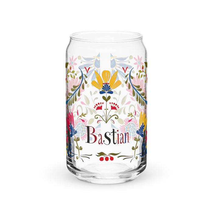 Bastian Exclusive Name Art Piece Can-Shaped Glass Home Office Work Mexican Spanish Pride Gift Cup One-Of-A-Kind Calligraphy Glass | B21 Mexicada 16 oz (No Lid No Straw)