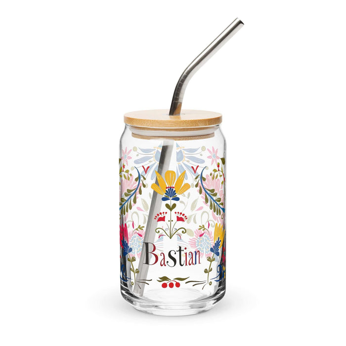 Bastian Exclusive Name Art Piece Can-Shaped Glass Home Office Work Mexican Spanish Pride Gift Cup One-Of-A-Kind Calligraphy Glass | B21 Mexicada 16 oz With Lid & Straw