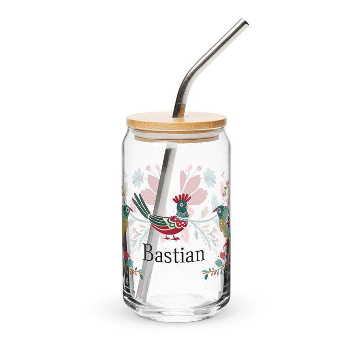 Bastian Exclusive Name Art Piece Can-Shaped Glass Home Office Work Mexican Spanish Pride Gift Cup One-Of-A-Kind Calligraphy Glass | B22 Mexicada 16 oz With Lid & Straw