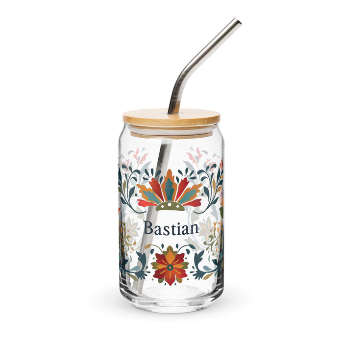 Bastian Exclusive Name Art Piece Can-Shaped Glass Home Office Work Mexican Spanish Pride Gift Cup One-Of-A-Kind Calligraphy Glass | B25 Mexicada 16 oz With Lid & Straw