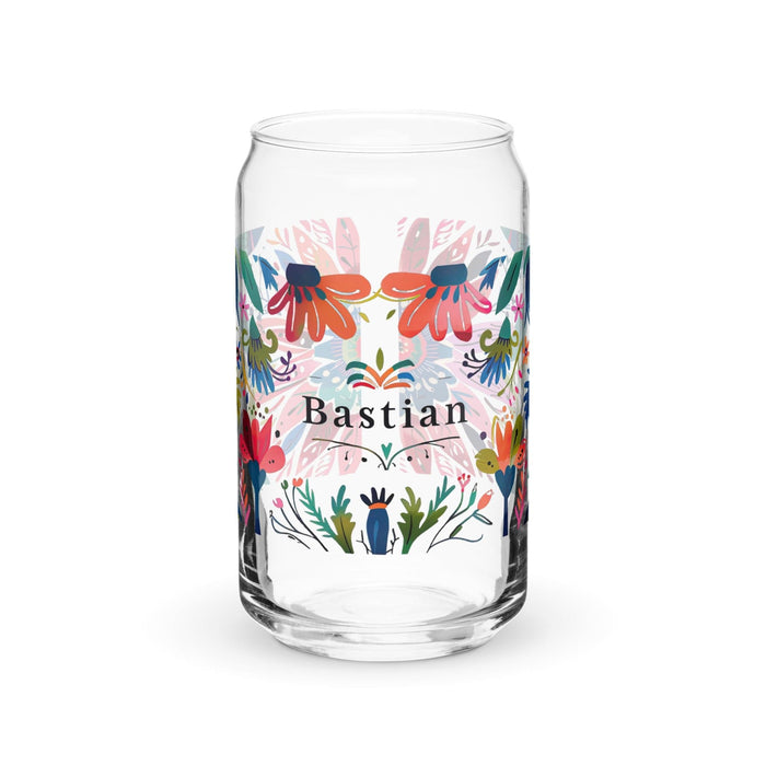 Bastian Exclusive Name Art Piece Can-Shaped Glass Home Office Work Mexican Spanish Pride Gift Cup One-Of-A-Kind Calligraphy Glass | B26 Mexicada 16 oz